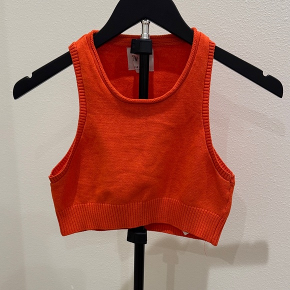 Zara Other - Zara Bright Orange Knit Cropped Tank